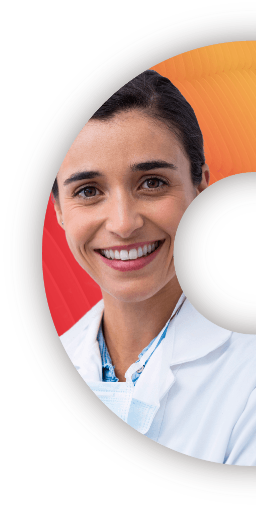 A young female dentist smiling